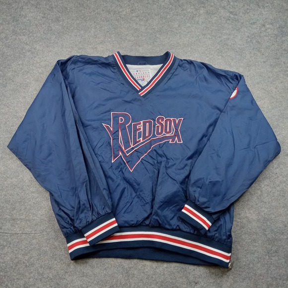 Vintage‎ Boston Red Sox Jacket Mens Large MLB Baseball Pullover V Neck 90s Coat
